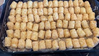 Ground Beef Tater Tot Casserole Quick and Easy Casserole Cookbook Collab threeriverschallenge [upl. by Hafler]