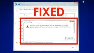 Fix quotWindows cannot be installed to this disk the selected disk has an MBR partition tablequot error [upl. by Arnon]