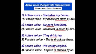 passive voice active voice changed into Passive voice simple present Tense sentences [upl. by Victoir]