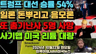 트럼프 대선 승률 54 럼프형 결국 2기 일론 머스크 돈 뿌리고 음모론 퍼트리고 워싱턴 또 총기난사로 5명 사망 사기맵 미국 아칸소주 리튬 전세계 수요 충족량 발견 [upl. by Alithea]