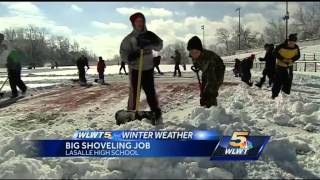 Volunteers clear La Salle football field so team can practice for playoffs [upl. by Francisco]