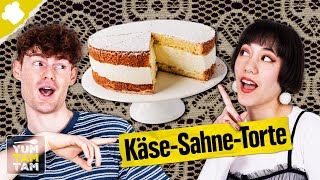 Käse Sahne Torte  Einfaches Torten Rezept zum selber machen [upl. by Herstein]