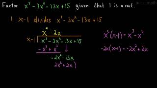 Factoring a Cubic Polynomial Long Division [upl. by Teodora]