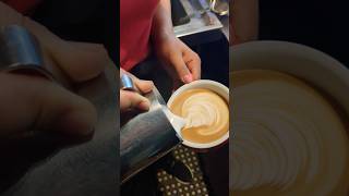 Simple Rosetta latte art 💫latteart coffee shortvideo [upl. by Kipp]