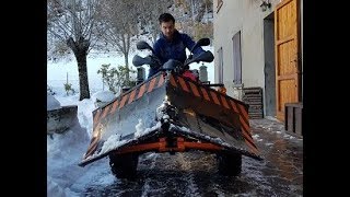 homemade atv snowplow  spazzaneve fai da te per quadatv [upl. by Feldt]