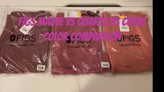 FIGS Scrubs Mauve vs Quartz vs Coral color comparison WEARFIGS battle of the pinks [upl. by Allenaj]