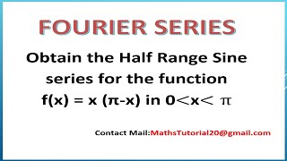 Find the Half Range Sine Series Concepts amp Examples in Tamil Fourier Series [upl. by Satterfield]