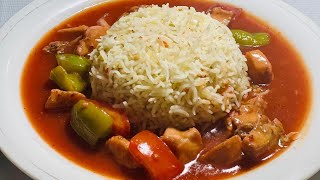 chicken shashlic with rice in restaurant style mazedar Chinese rice recipie at home❤ [upl. by Inaffit]