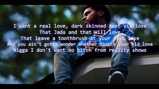 J Cole  No Role Models 2014 Forest Hills Drive LYRIC VIDEO [upl. by Enaujed]