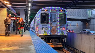 CTA “L” 2023 Allstate Holiday Train Enters Howard Red Line [upl. by Ydnil8]