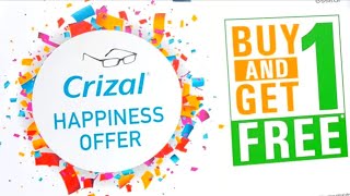 Crizal Buy One Get One Free  Crizal Happiness Offer  Eye Wear [upl. by Nassi]