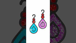 DIY glitter 2 Earrings kids easy Jewelry coloring art kids earrings glitter jewelry [upl. by Andros499]