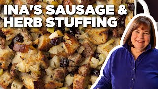 How to Make Inas Sausage and Herb Stuffing  Barefoot Contessa  Food Network [upl. by Amehsyt801]