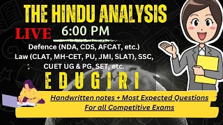 The Hindu Analysis 11th October CLAT Judiciary CUET All State PCSOther Law Entrance Exams [upl. by Shelley740]