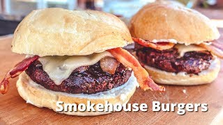 Smokhouse Burgers  Hickory Smoked Hamburgers on Big Green Egg [upl. by Haslett966]