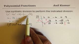 Polynomial Synthetic Division by Radical Factor MHF4U [upl. by Ojimmas]