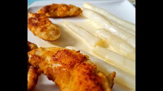 Recettes des asperges à la sauce hollandaise et schnitzel [upl. by Oni712]