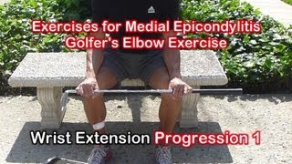 Physical Therapy Exercises for Medial Epicondylitis Golfers Elbow [upl. by Eiuqnom]