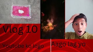 Ghar ma aago lag yoYoutube logo in rangoli😮😮😮 VLOG 11 [upl. by Eellah]