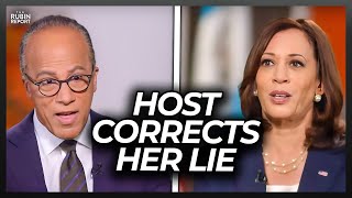 Watch Kamala Harris Get Angry as NBC Host Calmly Corrects Her Lie [upl. by Llebpmac748]