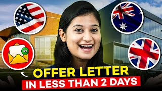 Get your Offer Letter in 2 days 😮  UK USA amp Australia  Study Abroad 2024 [upl. by Lekar]