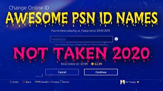 AWESOME PSN ID NAMES NOT TAKEN 2020 [upl. by Matheny]