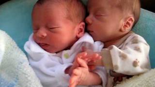 Twins Baby Boys wwwTuckerTwinscom 2  Tucker Twins Cuddly Newborn Moments and First Smiles [upl. by Sorac]