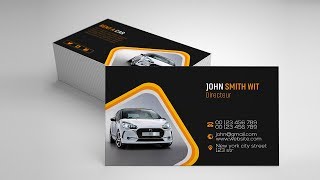 Rent a Car Business Card Design  Photoshop Tutorials [upl. by Bergess]