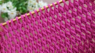 Very easy Tunisian knitting for beginners💯💯 knittingcrochet [upl. by Aldercy]