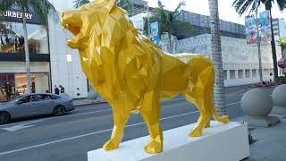 Lion Art Sculpture Richard Orlinski Rodeo Drive Beverly Hills California USA November 8 2024 [upl. by Aihsile]