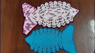 How to crochet fish table mat [upl. by Cristie101]