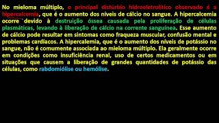 Qual o principal distúrbio hidroeletrolítico no mieloma múltiplo [upl. by Neelie]