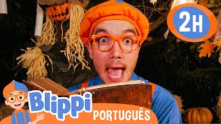 Blippi Aprende Feitiços de Halloween  2 HORAS DE BLIPPI HALLOWEEN  Blippi em Português [upl. by Kall]