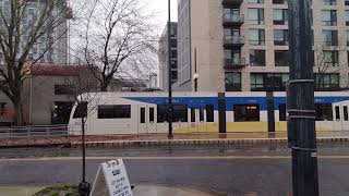 TRIMET MAX Gliding Along Morrison St Into Northwest Portland [upl. by Yenttirb902]