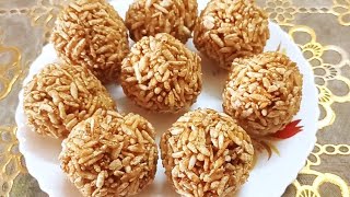 Bengali Sweet Recipe  Rice Flakes Ball Or Laddu  Poha Laddu  Chirer Naru Recipe  Chirer moa [upl. by Erich]