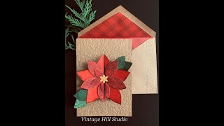 Poinsettia Fold a long Card  Video Tutorial [upl. by Keele550]