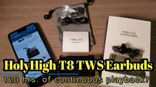 HolyHigh TWS T8 True Wireless Earbuds  120 hrs of continuous playback [upl. by Tenner]