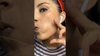 How to remove Facial hair at home  How I thread my face Self Threading shorts youtubeshorts [upl. by Oza]