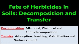 Fate of Herbicides in Soils Decomposition and Transfer [upl. by Damal]