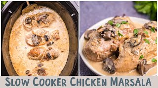 Slow Cooker Chicken Marsala 🍗🍷 creamy mushroom wine chicken [upl. by Wallache]