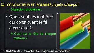 Matériaux conducteurs et isolants  1ére année collège [upl. by Atsyrk120]