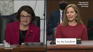 WATCH Feinstein presses Barrett on abortion views [upl. by Neffirg]