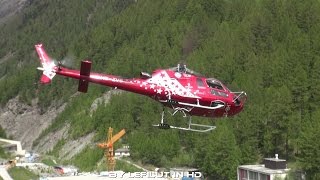 AIR ZERMATT Spektakulärer Start und Landung  Eurocopter AS 350 Ecureuil [upl. by Trinity85]