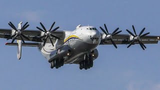 ANTONOV AN22 Landing amp Takeoff  AN124 An22  Leipzig Airport Planespotting [upl. by Akkimat955]