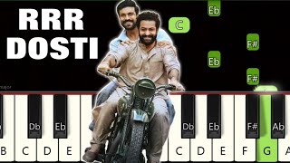 Dosti Song  RRR  Piano Tutorial  Piano Notes  Piano Online pianotimepass RRR ntr ramcharan [upl. by Ahsim264]