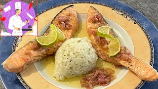 Recette facile de pavé de saumon au beurre citronné [upl. by Suoicul]