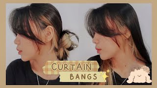 TUTORIAL Potong Poni Ala Korea Sendiri Cara TERMUDAH🧸  ✂️Cutting My Own Curtain Bangs [upl. by Letnoj597]