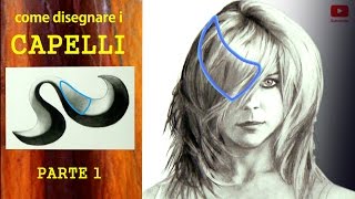 Tutorial Come disegnare i capelli  1° parte capelli lisci a matita  How to draw hair [upl. by Nallaf]