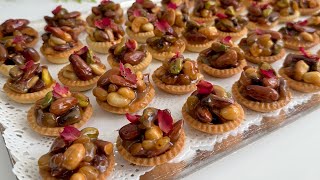 Mini Tartelettes Caramel et Fruits Secs  Gâteaux Aïd 2024 [upl. by Aleece164]