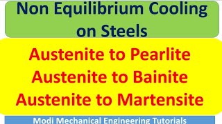 Non Equilibrium Cooling on steels  Austenite to Pearlite Bainite and Martensite transformation [upl. by Idyh]